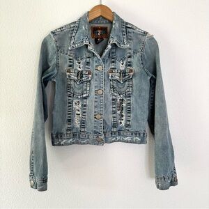 Woman’s Vintage " The True Religion " Stone Washed Jacket Size M